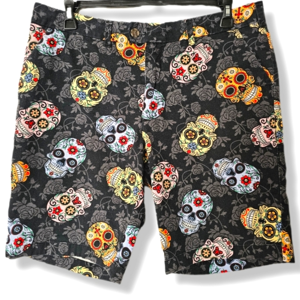 Loudmouth Sugar Skull Golf Shorts Size 38 - Picture 2 of 9